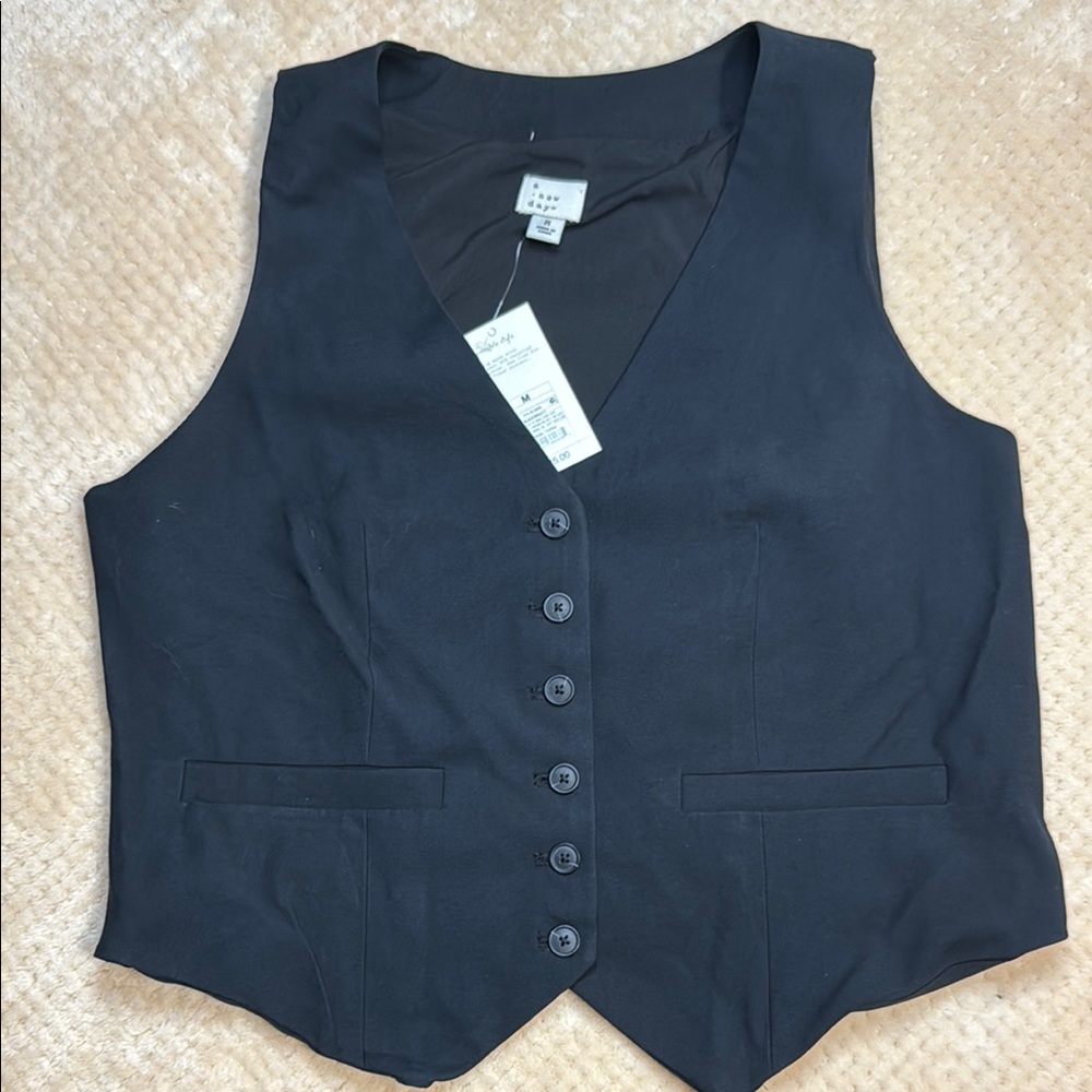 a new day Black Button-Down Vest